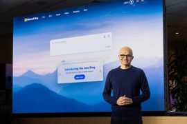 Microsoft Chairman and CEO Satya Nadella at Microsoft headquarters in Redmond, WashingtonDAN DELONG