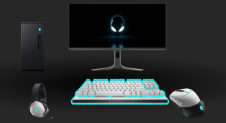 A screenshot of the Alienware Control Center with all its peripherals connected