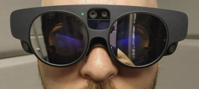 The author wearing the Magic Leap 2 headset